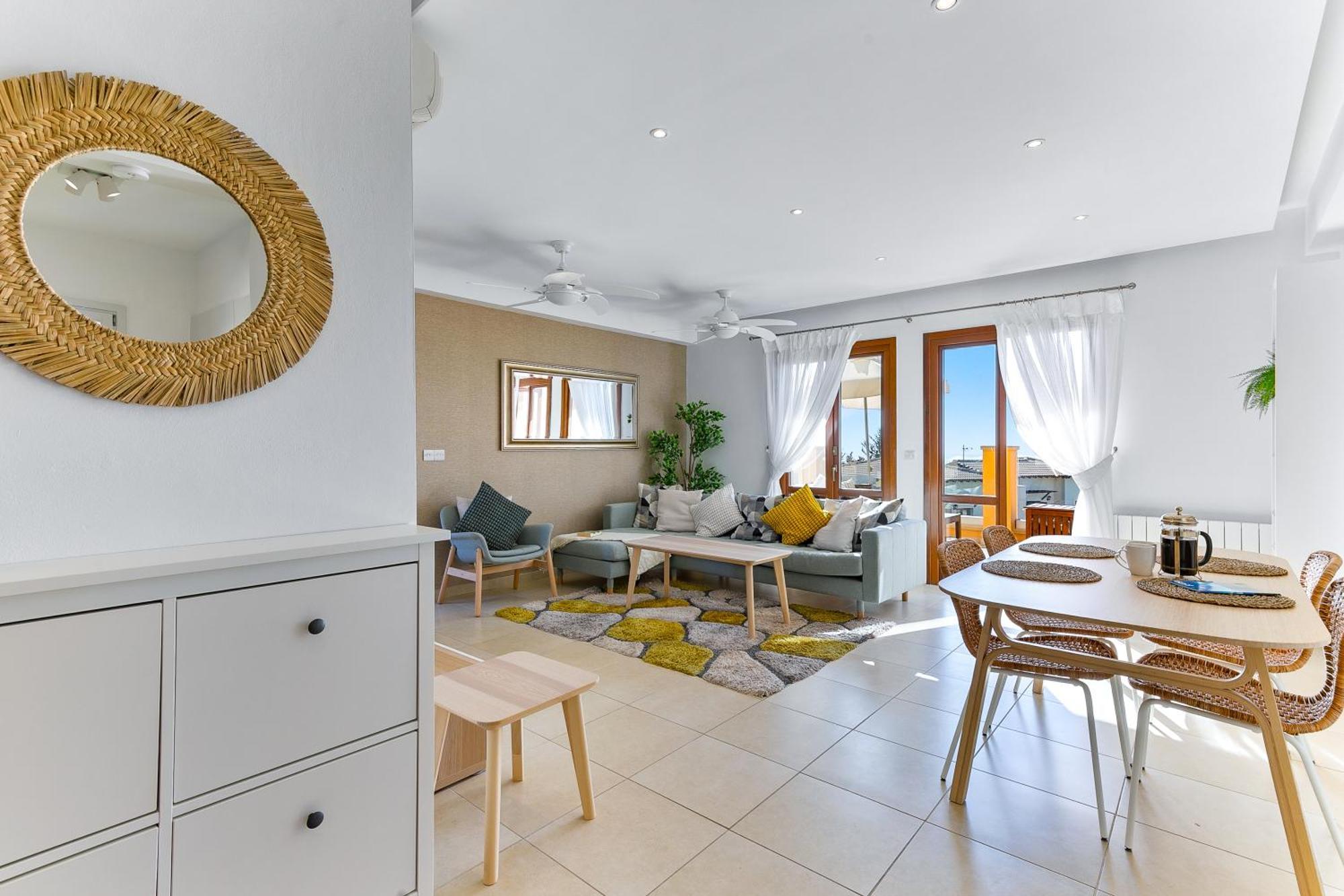 2 Bedroom Apartment Thalassa With Sea And Sunset Views, Aphrodite Hills Resort 库克里亚 外观 照片